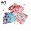 Élégant petit sac de cordon de décoration de fleur d&#39;organza